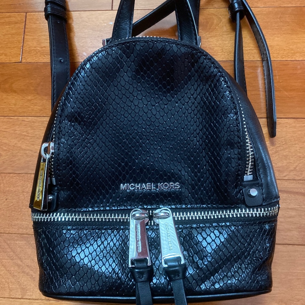 Black Michael Kors mini backpack